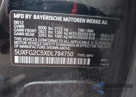 2013 BMW X6 xDrive35I из США, поврежденный, VIN 5UXFG2C5XDL784750